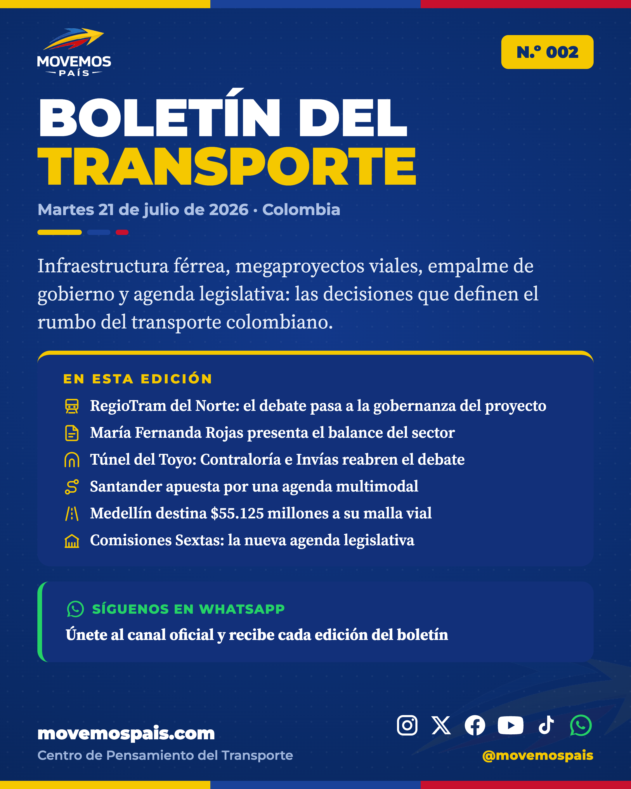 Portada Boletín del Transporte N.º 002
